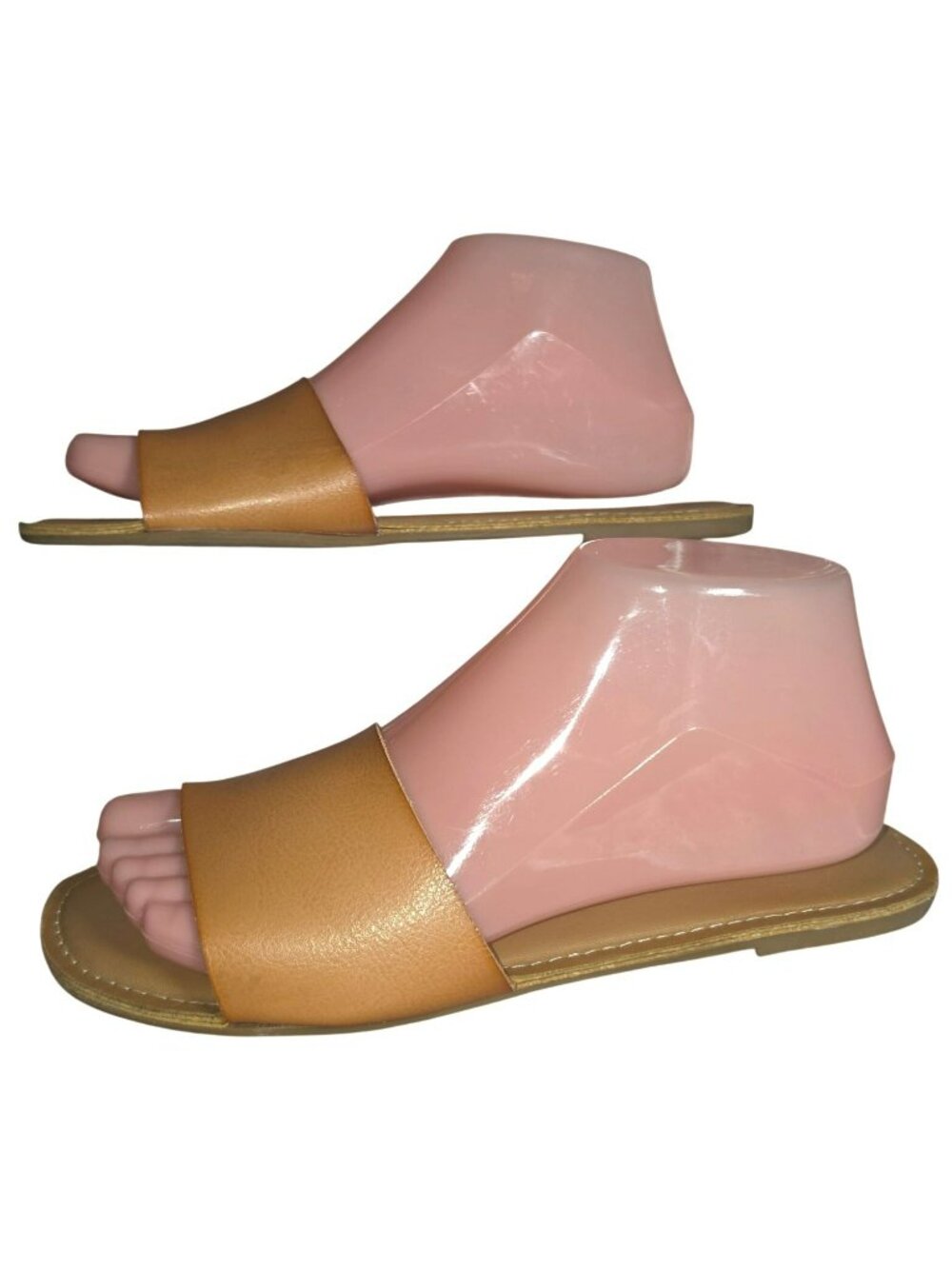 Women's Old Navy Sandal Slides Tan Caramel Color Size 8 Flats Minimalist Shoes